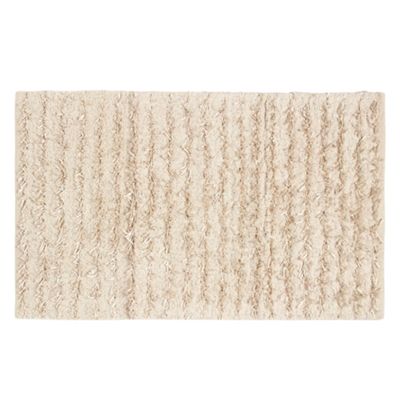 Dark cream textured stripe bath mat