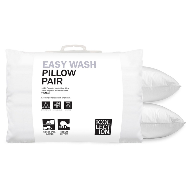 Home Collection - White 'Easy Wash' Hollowfibre Pillow Pair Review