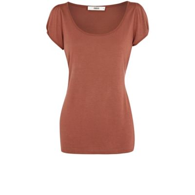 Oasis Tan scoop neck t-shirt