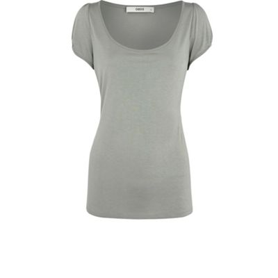 Khaki scoop neck t-shirt