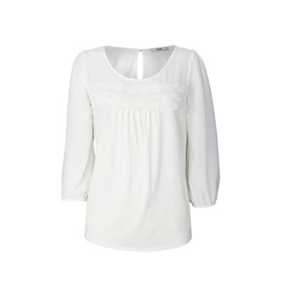 Oasis Off white blouson sleeve blouse