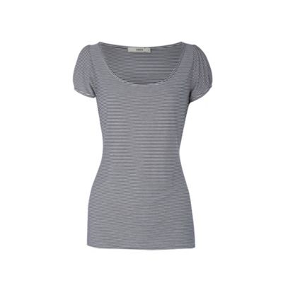 Grey stripe scoop neck t-shirt