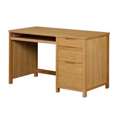 Oak desk with three drawers Thumbnail