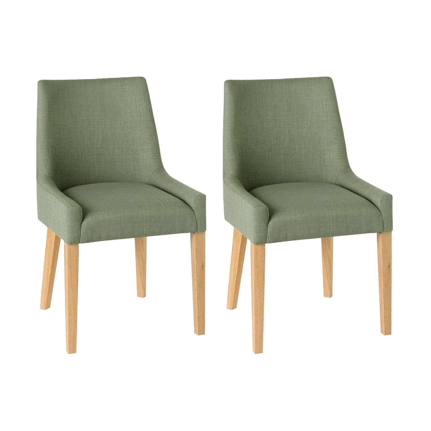 Pair Of Duck Egg Blue Ella Upholstered Tub Dining Chairs