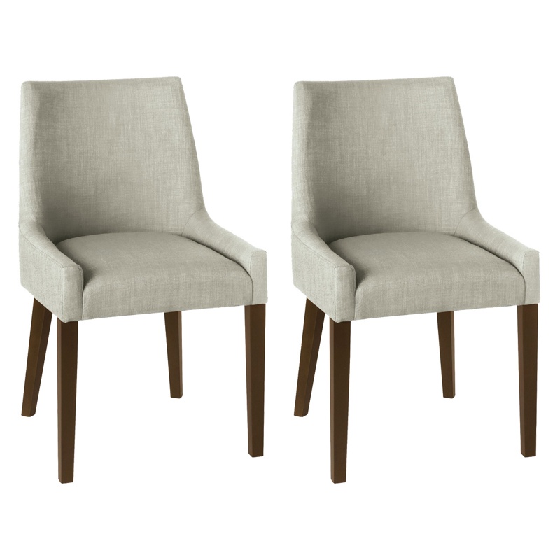 Debenhams - Pair Of Linen Beige 'Ella' Upholstered Tub Dining Chairs With Dark Wood Legs Review