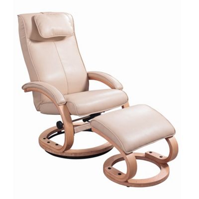 Cream Southampton recliner chair and stool - Was £499