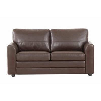 Brown Lola bonded leather sofa bed - Was 1,000