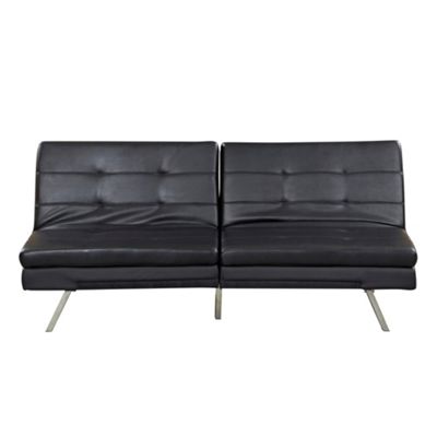Black bonded leather Acapulco sofa bed