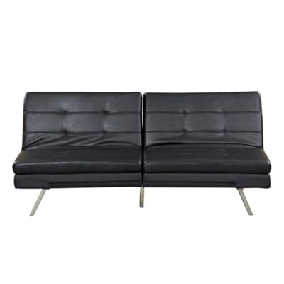 Debenhams Black bonded leather Acapulco sofa bed