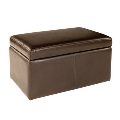 Dark brown Kubic bonded leather storage bench - Was £279