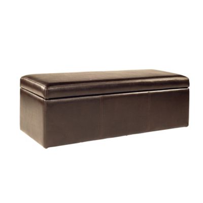 Dark brown Kubic bonded leather storage ottoman - Was £399