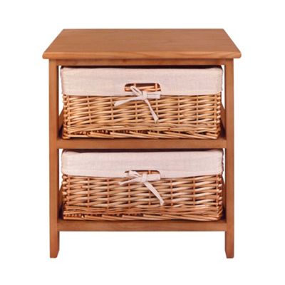 Debenhams Natural Wood and weave two drawer chest