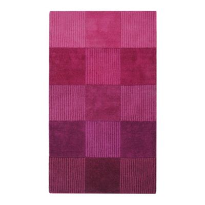 Red Squares panelled rug