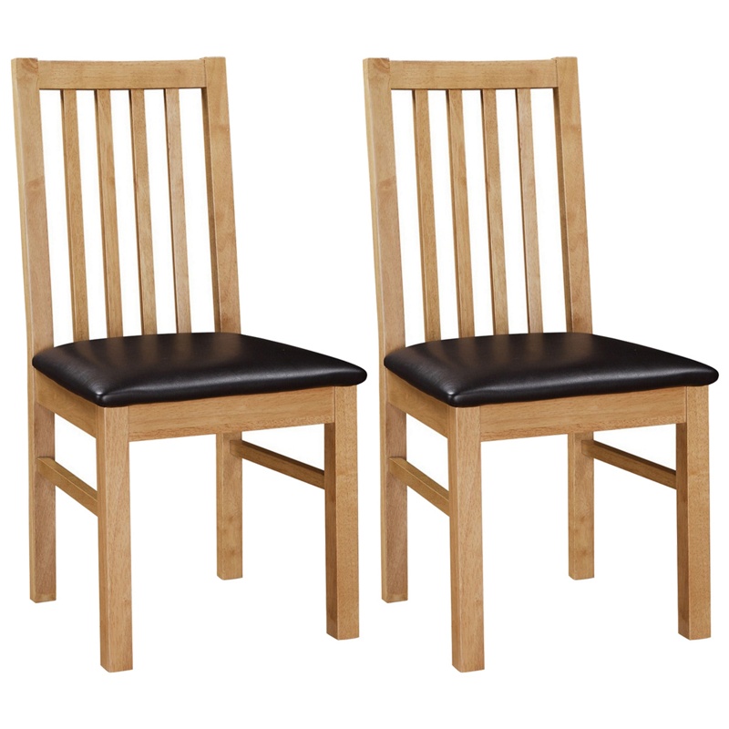 Debenhams - Pair Of Oak 'Fenton' Chairs With Brown Seat Pads Review