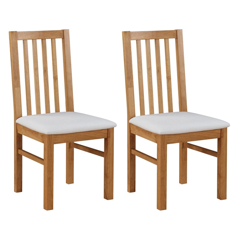 Debenhams - Pair Of Oak 'Fenton' Chairs With White Seat Pads Review