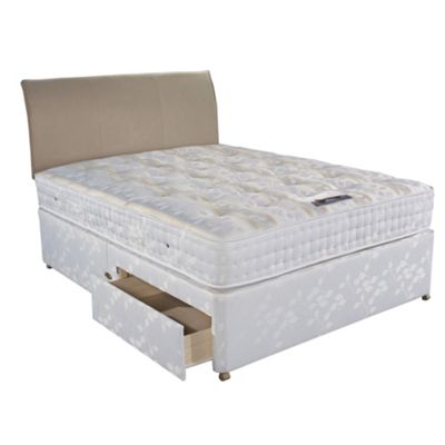 White Platinum Backcare 1400 divan and mattress
