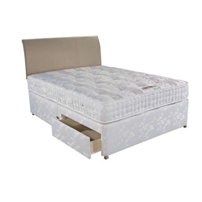 White Platinum Backcare 1000 divan and mattress