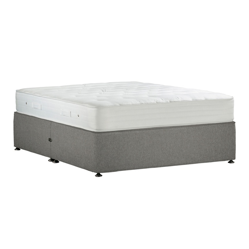 Debenhams - Light Grey 'Studio Pocket Ortho' Flat Weave No Storage Divan Bed With Mattress Review