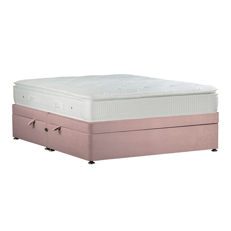 Sleepeezee - Light Pink 'Gel Sensation Bronze' Plush Velvet Side Ottoman Divan Bed With Mattress Review