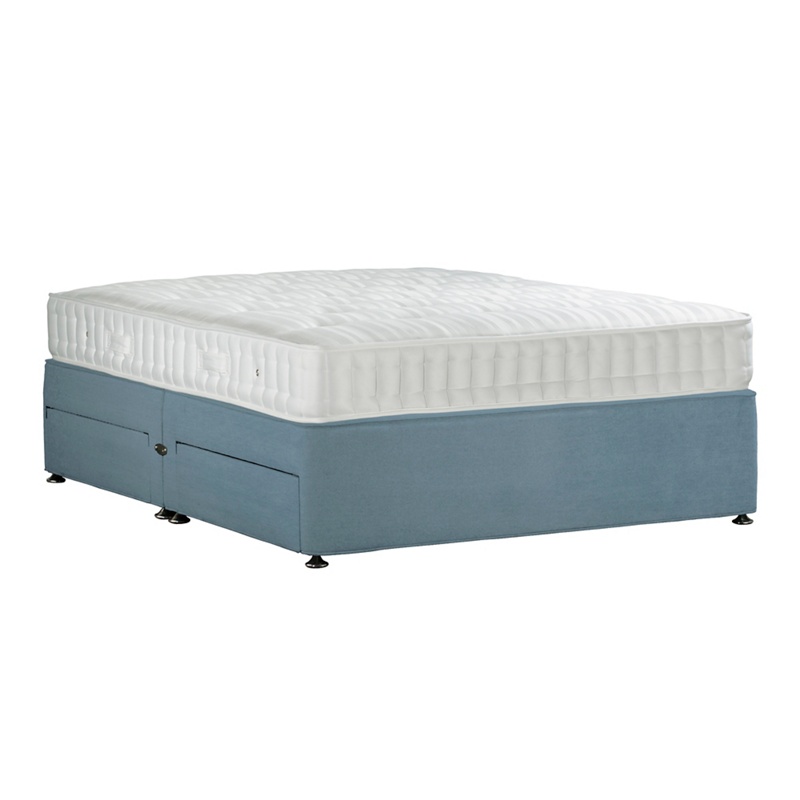 Sleepeezee - Light Blue 'Perfectly Ortho Bronze' Plush Velvet Divan Bed With Mattress And 4 Drawers Review