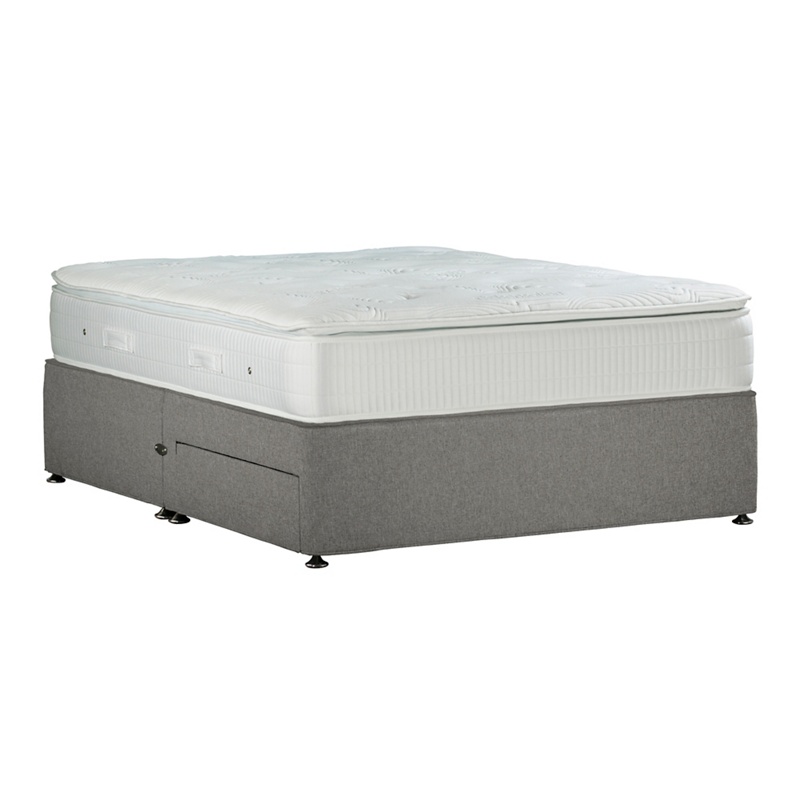 Sleepeezee - Light Grey 'Gel Sensation Silver' Flat Weave Divan Bed With Mattress And 2 Drawers Review