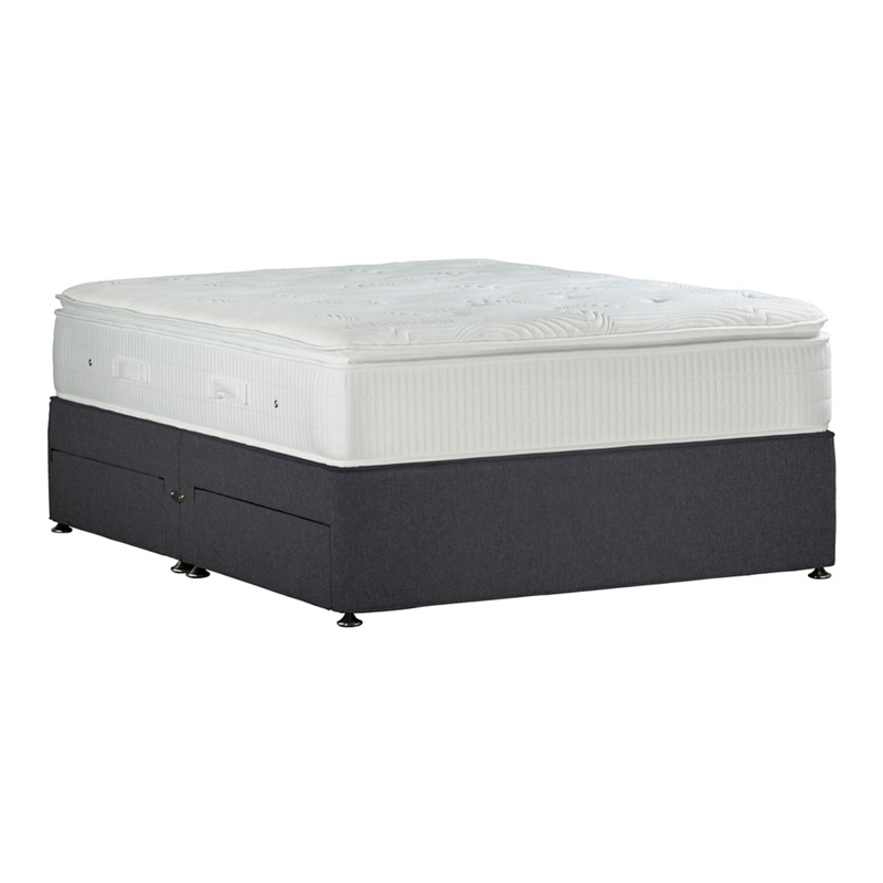 Sleepeezee - Dark Grey 'Gel Sensation Gold' Flat Weave Divan Bed With Mattress And 4 Drawers Review