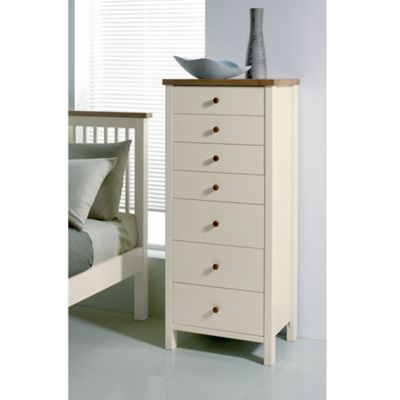Ivory 'Atlantis' two-tone oak chest of seven drawers