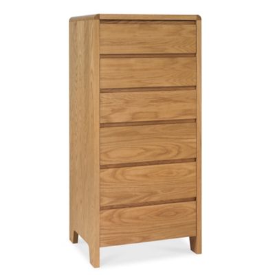 Oak Domino six drawer chest