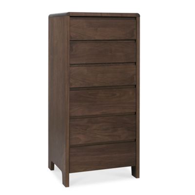 Walnut Domino six drawer chest