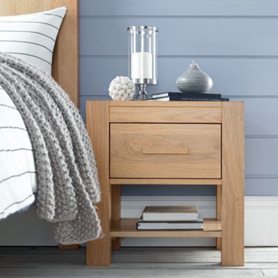 Debenhams Washed oak Lyon one drawer bedside table