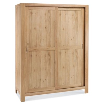 Washed oak Lyon sliding door wardrobe