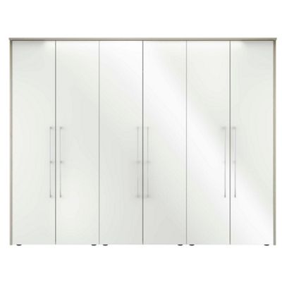 Consort Furniture White gloss finish Ultra 6 door wardrobe