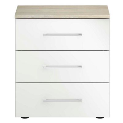 White gloss finish Ultra 3 drawer chest