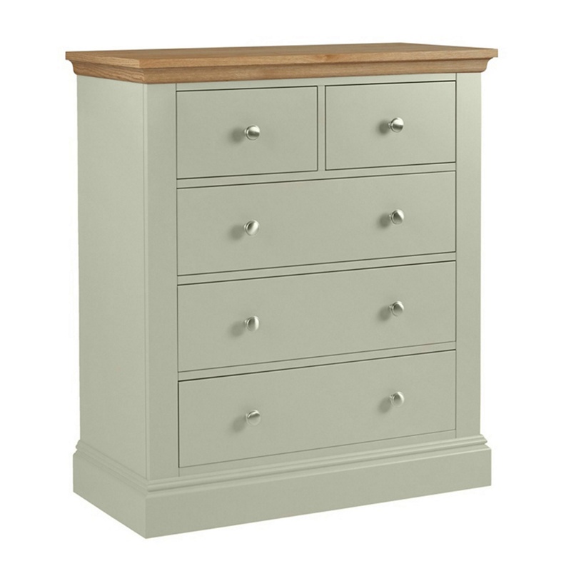 Debenhams - Oak And Pale Green 'Oxford' 5 Drawer Chest Review