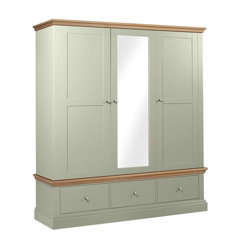 Debenhams - Oak And Pale Green 'Oxford' Triple Wardrobe With Drawers Review