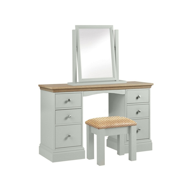 Debenhams - Oak And Pale Blue 'Oxford' Dressing Table With Mirror And Stool Review