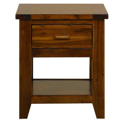 Rich Dark Acacia Elba 1 drawer bedside cabinet