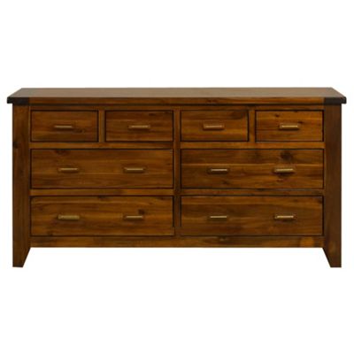 Dark brown Elba 8 drawer wide chest