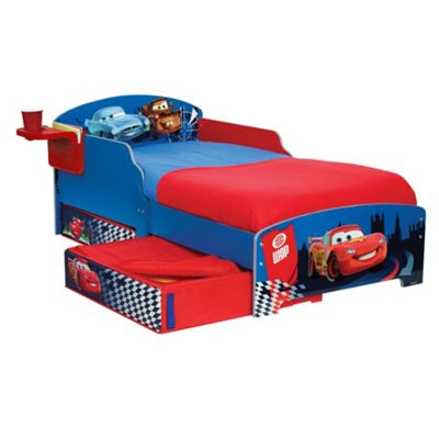 Blue Cars 2 flat toddler bed