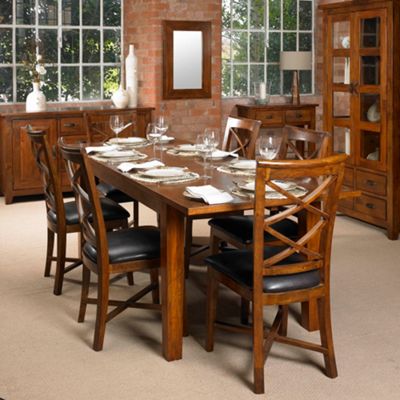 Solid wood Belize small table & 6 cross back chairs