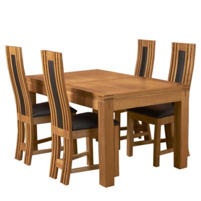 Debenhams Oak Kent dining table with four chairs