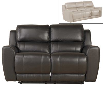 Brown leather Corsica 2 seater double recliner sofa