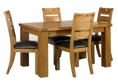 Oak Rushmore small extendable table & four ladderback chairs set