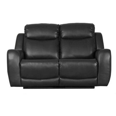 Black Lana medium two seater reclining sofa