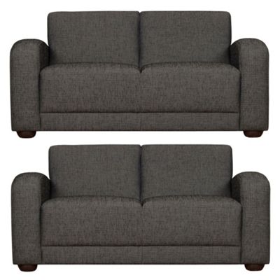 Slate two medium Savoy sofa set with dark feet