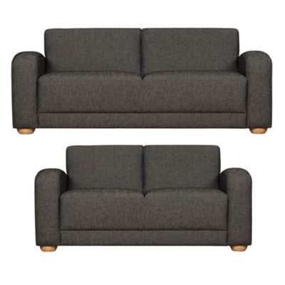 Slate large and medium Savoy sofa set with light feet