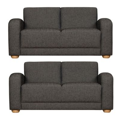 Slate two medium Savoy sofa set with light feet