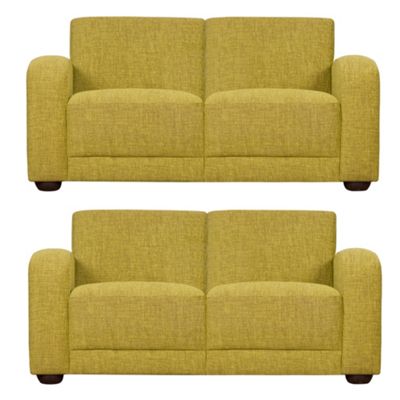 Lime two medium Savoy sofa set with dark feet