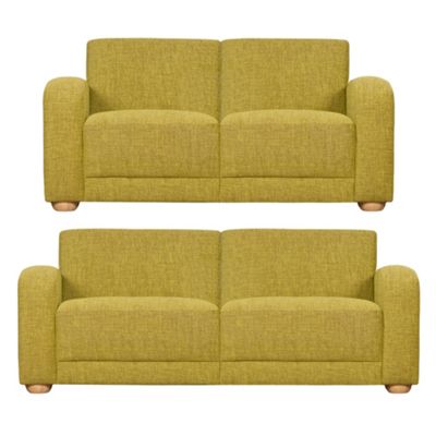 Lime large and medium Savoy sofa set with light feet