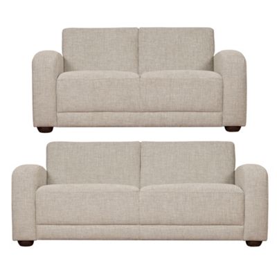 Biscuit large and medium Savoy sofa set with dark feet